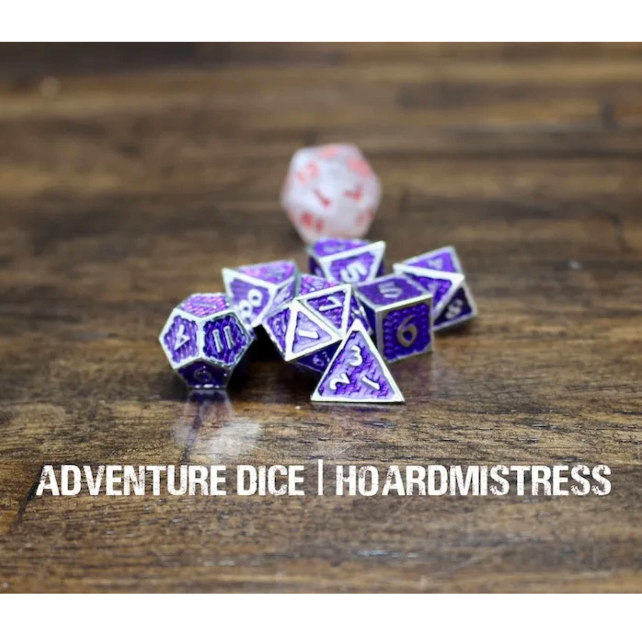 Hoardmistress Metal Purple/Silver Dice Set Adventure Dice